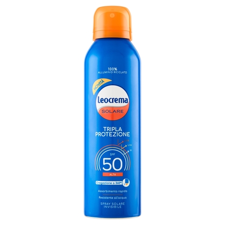 Leocrema Solare Tripla Protezione SPF 50 Alta Spray Solare Invisibile 150 ml